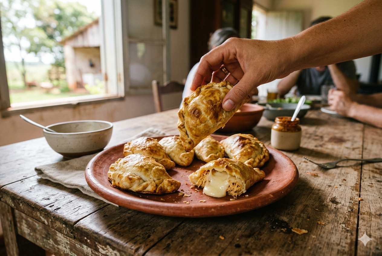 Empanadas de pollo con queso cremoso